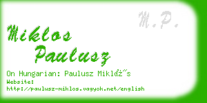 miklos paulusz business card